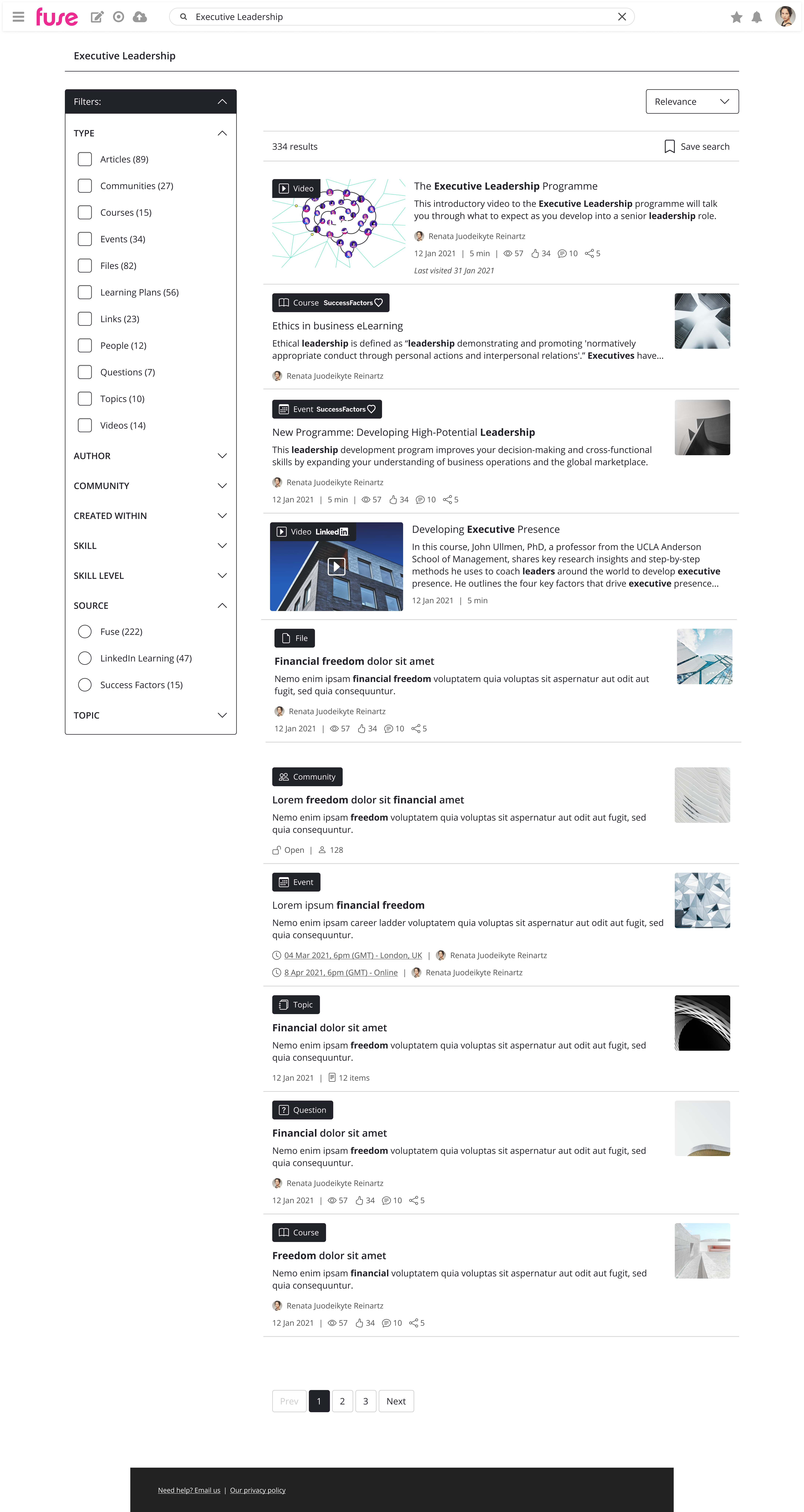 Search UI