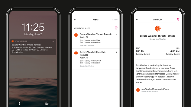 AccuWeather to Keep T-Mobile Customers Ahead of Severe Weather with Exclusive Up to the Minute Alerts