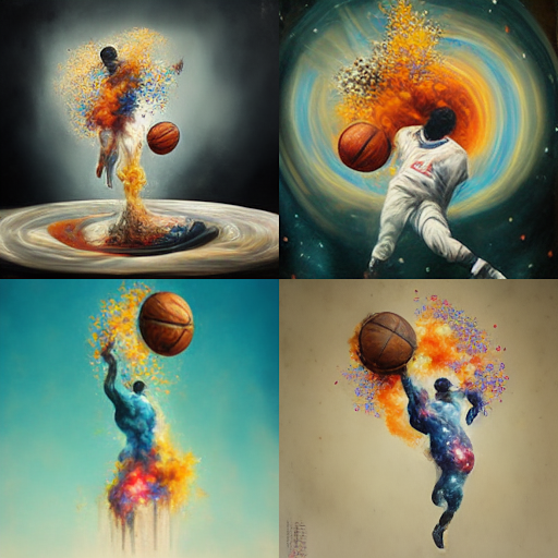 NBA basketball player dunking Midjourney