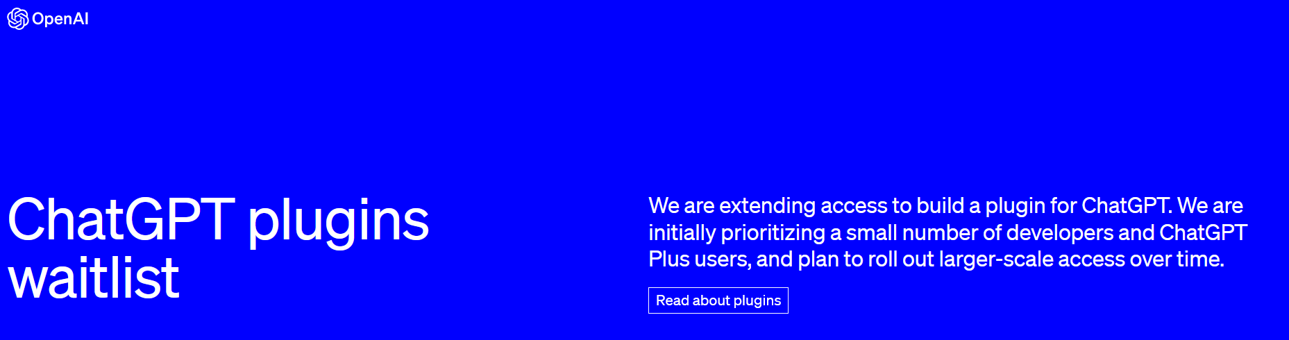 ChatGPT plugins waitlist