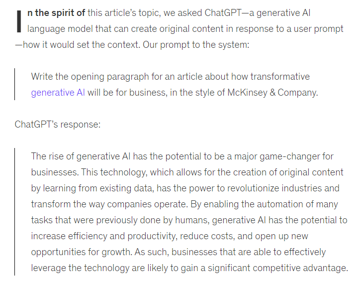 Generative AI is here: How tools like ChatGPT could change your business